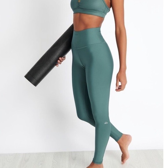 ALO Yoga Pants - Alo Yoga Legging 7/8 High-Waist in Teal Blue Size Large